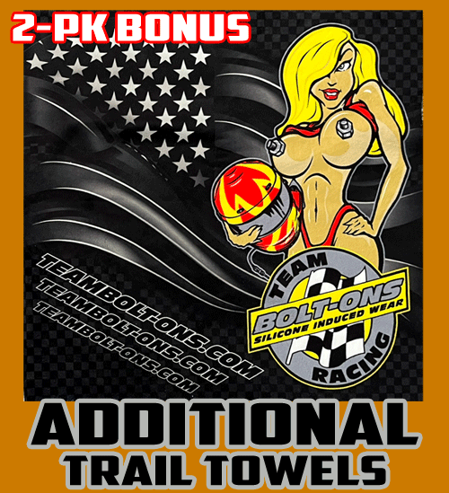 2 (pk) Team Bolt-Ons Race Jesse Wipe Reel Trail Towels